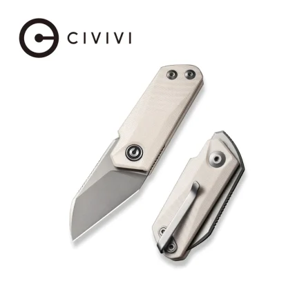 CIVIVI Ki-V Slip Joint Ivory G10 Handle (1.55" Silver Bead Blasted 9Cr18MoV Blade) C2108C