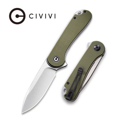 CIVIVI Elementum Flipper Knife - OD Green G10 Handle (2.96'' Satin D2) C 907E