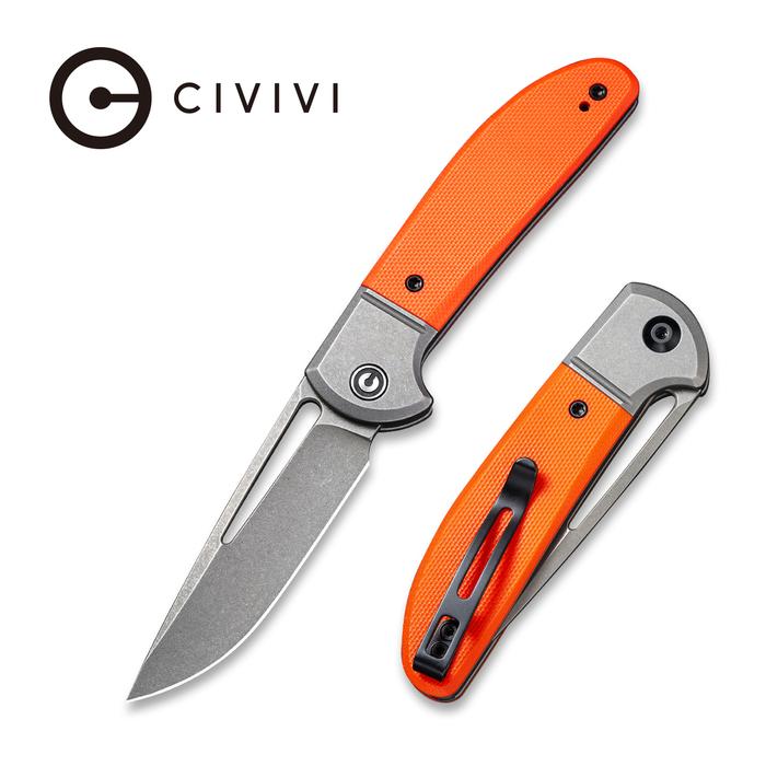 CIVIVIKnifeTrailblazerC2018ASlipJointKnifeEDCKnifeOrangeG10OnlayOnGrayStainlessSteelHandleGrayStonewashed14C28N_8_700x