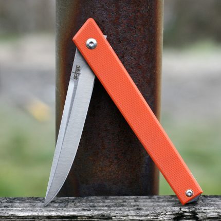 S-TEC TS012 EDC Tactical Pocket Knife; Gentlemen's "Kozuka" Knife, 8CR13 Stainless Steel, G10 Handle, Glass Breaker, Hunting Outdoor Sport, Tip up deep Pocket Clip