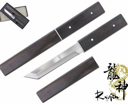 Ryujin 4CR14 Steel Tactical Tanto Black Shirasaya - T64834