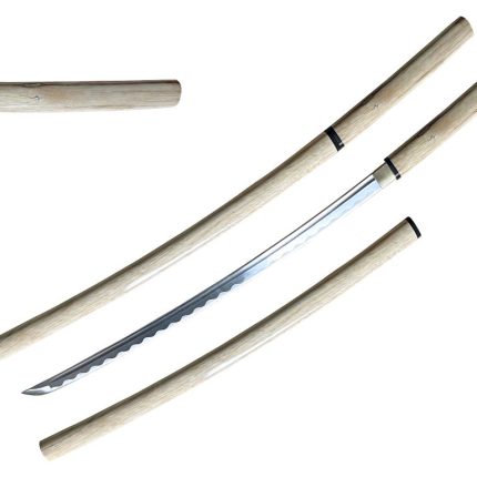 Ryujin 40″ Hand forged Natural Wood Shira Saya – Gloss Finish